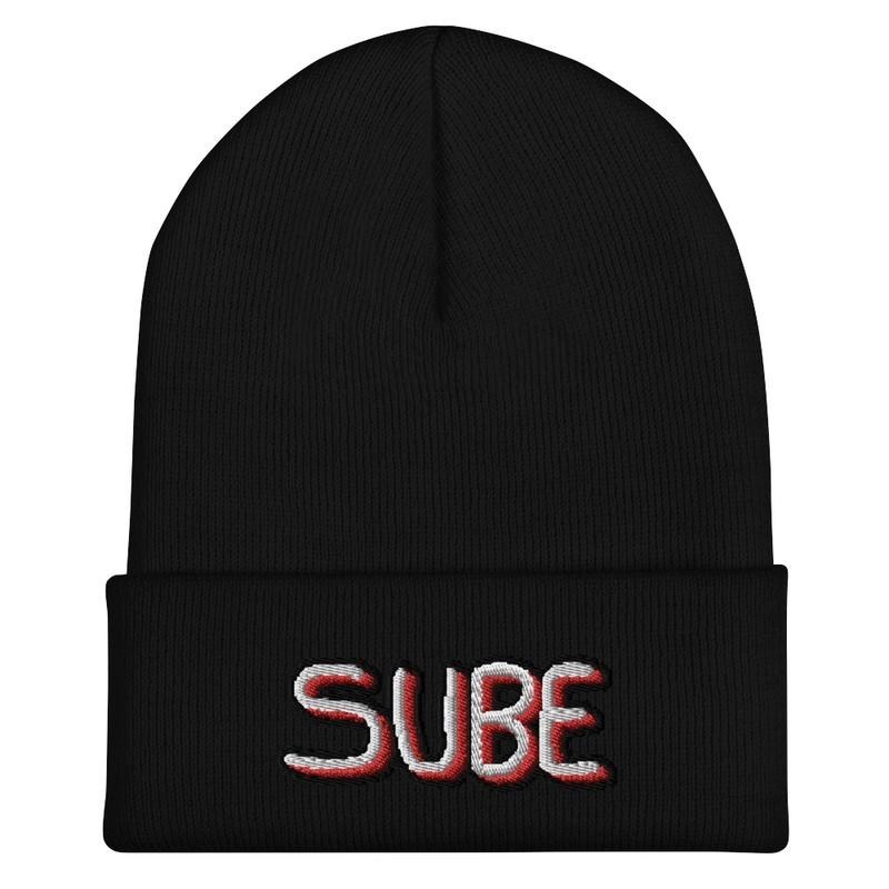 Black Embroided SUBE beanie!