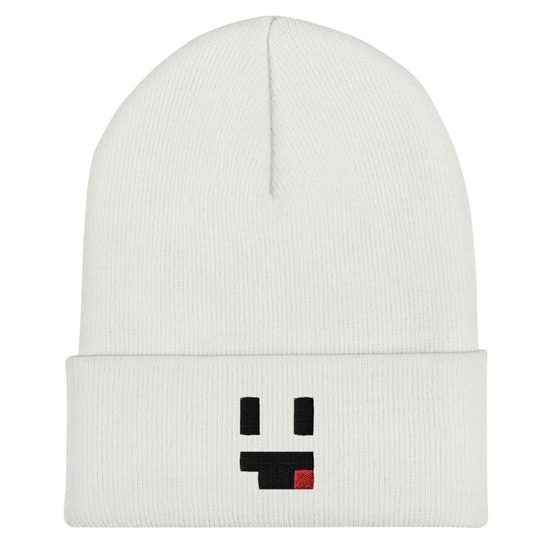 White ReniDrag Embroided Beanie!